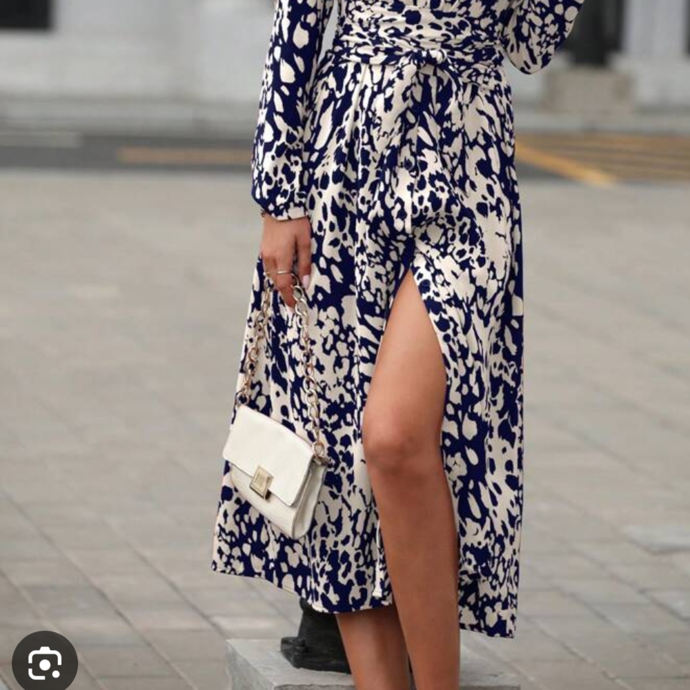 SHEIN Blue and White Maxi Dress